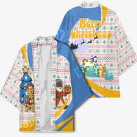 Somalia Christmas Kimono with Santa Cheetah Christmas Tree Village Scene and Festive Snowflake - Wonder Print Shop