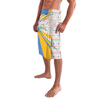 Somalia Christmas Lavalava with Santa Cheetah Christmas Tree Village Scene and Festive Snowflake - Wonder Print Shop