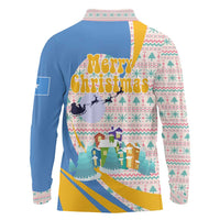 Somalia Christmas Long Sleeve Polo Shirt with Santa Cheetah Christmas Tree Village Scene and Festive Snowflake - Wonder Print Shop
