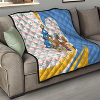 Somalia Christmas Quilt with Santa Cheetah Christmas Tree Village Scene and Festive Snowflake - Wonder Print Shop