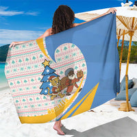 Somalia Christmas Sarong with Santa Cheetah Christmas Tree Village Scene and Festive Snowflake - Wonder Print Shop