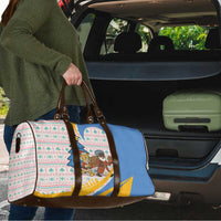 Somalia Christmas Travel Bag with Santa Cheetah Christmas Tree Village Scene and Festive Snowflake - Wonder Print Shop