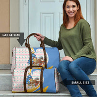 Somalia Christmas Travel Bag with Santa Cheetah Christmas Tree Village Scene and Festive Snowflake - Wonder Print Shop