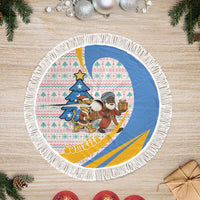 Somalia Christmas Tree Skirt with Santa Cheetah Christmas Tree Village Scene and Festive Snowflake - Wonder Print Shop