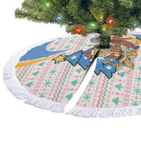 Somalia Christmas Tree Skirt with Santa Cheetah Christmas Tree Village Scene and Festive Snowflake - Wonder Print Shop