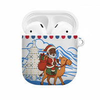Somalia Christmas AirPods Case with Santa on Camel Christmas Tree Ornaments Candy Canes and Snowflake - Wonder Print Shop