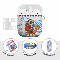 Somalia Christmas AirPods Case with Santa on Camel Christmas Tree Ornaments Candy Canes and Snowflake - Wonder Print Shop