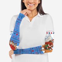 Somalia Christmas Arm Sleeves with Santa on Camel Christmas Tree Ornaments Candy Canes and Snowflake - Wonder Print Shop