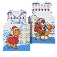 Somalia Christmas Basketball Jersey with Santa on Camel Christmas Tree Ornaments Candy Canes and Snowflake - Wonder Print Shop