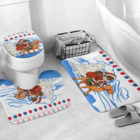 Somalia Christmas Bathroom Set with Santa on Camel Christmas Tree Ornaments Candy Canes and Snowflake - Wonder Print Shop