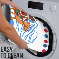 Somalia Christmas Bathroom Set with Santa on Camel Christmas Tree Ornaments Candy Canes and Snowflake - Wonder Print Shop