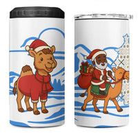 Somalia Christmas 4 in 1 Can Cooler Tumbler with Santa on Camel Christmas Tree Ornaments Candy Canes and Snowflake - Wonder Print Shop