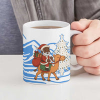 Somalia Christmas Ceramic Mug with Santa on Camel Christmas Tree Ornaments Candy Canes and Snowflake - Wonder Print Shop