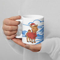 Somalia Christmas Ceramic Mug with Santa on Camel Christmas Tree Ornaments Candy Canes and Snowflake - Wonder Print Shop