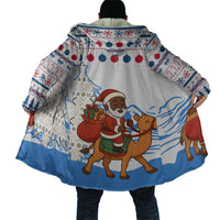 Somalia Christmas Cloak with Santa on Camel Christmas Tree Ornaments Candy Canes and Snowflake - Wonder Print Shop