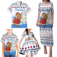 Somalia Christmas Family Matching Puletasi and Hawaiian Shirt with Santa on Camel Christmas Tree Ornaments Candy Canes and Snowflake - Wonder Print Shop