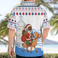 Somalia Christmas Hawaiian Shirt with Santa on Camel Christmas Tree Ornaments Candy Canes and Snowflake - Wonder Print Shop