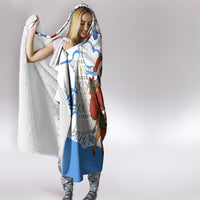 Somalia Christmas Hooded Blanket with Santa on Camel Christmas Tree Ornaments Candy Canes and Snowflake - Wonder Print Shop