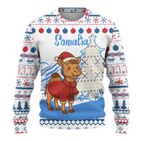 Somalia Christmas Ugly Christmas Sweater with Santa on Camel Christmas Tree Ornaments Candy Canes and Snowflake - Wonder Print Shop