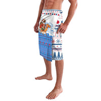 Somalia Christmas Lavalava with Santa on Camel Christmas Tree Ornaments Candy Canes and Snowflake - Wonder Print Shop