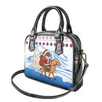 Somalia Christmas Shoulder Handbag with Santa on Camel Christmas Tree Ornaments Candy Canes and Snowflake - Wonder Print Shop