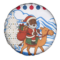Somalia Christmas Spare Tire Cover with Santa on Camel Christmas Tree Ornaments Candy Canes and Snowflake - Wonder Print Shop