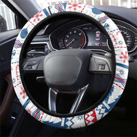 Somalia Christmas Steering Wheel Cover with Santa on Camel Christmas Tree Ornaments Candy Canes and Snowflake - Wonder Print Shop