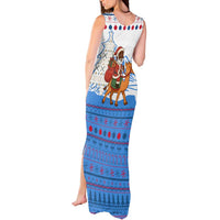 Somalia Christmas Tank Maxi Dress with Santa on Camel Christmas Tree Ornaments Candy Canes and Snowflake - Wonder Print Shop