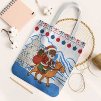 Somalia Christmas Tote Bag with Santa on Camel Christmas Tree Ornaments Candy Canes and Snowflake - Wonder Print Shop