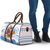 Somalia Christmas Travel Bag with Santa on Camel Christmas Tree Ornaments Candy Canes and Snowflake - Wonder Print Shop