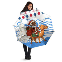 Somalia Christmas Umbrella with Santa on Camel Christmas Tree Ornaments Candy Canes and Snowflake - Wonder Print Shop