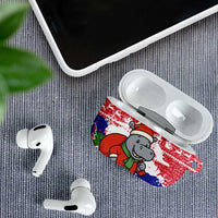 Gambia Christmas AirPods Case with Santa Hippo National Coat of Arms Snowflakes and Festive Holiday - Wonder Print Shop