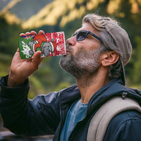 Gambia Christmas 4 in 1 Can Cooler Tumbler with Santa Hippo National Coat of Arms Snowflakes and Festive Holiday - Wonder Print Shop