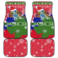 Gambia Christmas Car Mats with Santa Hippo National Coat of Arms Snowflakes and Festive Holiday - Wonder Print Shop