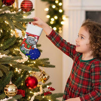Gambia Christmas Stocking with Santa Hippo National Coat of Arms Snowflakes and Festive Holiday - Wonder Print Shop