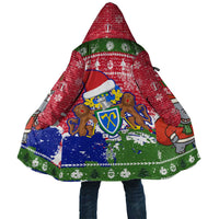 Gambia Christmas Cloak with Santa Hippo National Coat of Arms Snowflakes and Festive Holiday - Wonder Print Shop