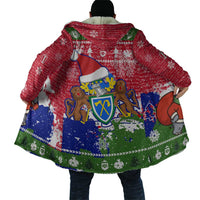 Gambia Christmas Cloak with Santa Hippo National Coat of Arms Snowflakes and Festive Holiday - Wonder Print Shop