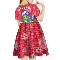 Gambia Christmas Kid Short Sleeve Dress with Santa Hippo National Coat of Arms Snowflakes and Festive Holiday - Wonder Print Shop