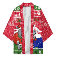 Gambia Christmas Kimono with Santa Hippo National Coat of Arms Snowflakes and Festive Holiday - Wonder Print Shop