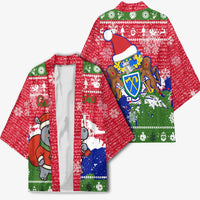 Gambia Christmas Kimono with Santa Hippo National Coat of Arms Snowflakes and Festive Holiday - Wonder Print Shop