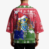Gambia Christmas Kimono with Santa Hippo National Coat of Arms Snowflakes and Festive Holiday - Wonder Print Shop