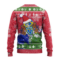 Gambia Christmas Ugly Christmas Sweater with Santa Hippo National Coat of Arms Snowflakes and Festive Holiday - Wonder Print Shop