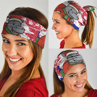 Gambia Christmas Neck Gaiter with Santa Hippo National Coat of Arms Snowflakes and Festive Holiday - Wonder Print Shop