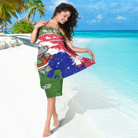 Gambia Christmas Sarong with Santa Hippo National Coat of Arms Snowflakes and Festive Holiday - Wonder Print Shop