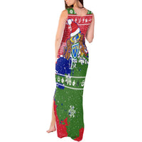 Gambia Christmas Tank Maxi Dress with Santa Hippo National Coat of Arms Snowflakes and Festive Holiday - Wonder Print Shop