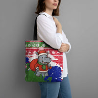 Gambia Christmas Tote Bag with Santa Hippo National Coat of Arms Snowflakes and Festive Holiday - Wonder Print Shop