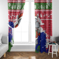 Gambia Christmas Window Curtain with Santa Hippo National Coat of Arms Snowflakes and Festive Holiday - Wonder Print Shop