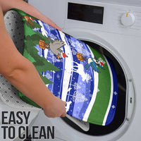 Gambia Christmas Bathroom Set with Santa Birds Gift Boxes Forest Scene and Snowflake Pattern Design - Wonder Print Shop