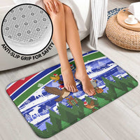 Gambia Christmas Bathroom Set with Santa Birds Gift Boxes Forest Scene and Snowflake Pattern Design - Wonder Print Shop