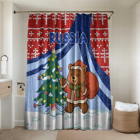Russia Christmas Bathroom Set with Santa Bear Gift Box Christmas Tree and Red Snowflake - Wonder Print Shop